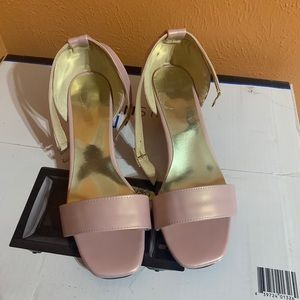 Pink party block heels